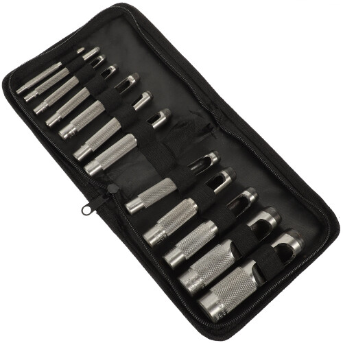 24Pcs Hole Punch Set Silver DIY Craft Tool Belt Hole Cutter 2