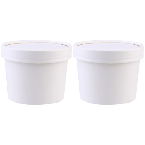 50Sets White Paper Ice Cream Cases Lightweight Safe Storage Boxes 1