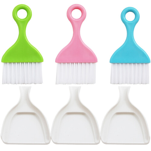 12Sets Compact Desktop Brush and Daily Use Household Dustpan Assorted
