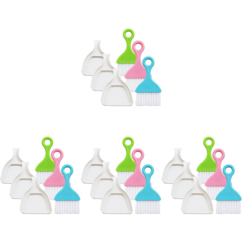 12Sets Compact Desktop Brush and Daily Use Household Dustpan Assorted 1