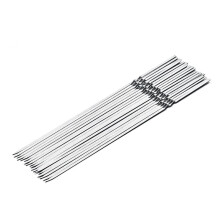 30Pcs Silver Stainless Steel Barbecue Skewers Food Grade Bbq Sticks