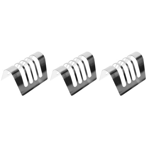 3Pcs Silver Bread Rack Stainless Steel Multi-Grid Sliced Bread Shelf 2