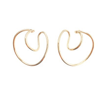 2Paren Paar Gouden Paardeboog Earcuff Eenvoudige Mode Ooraccessoires