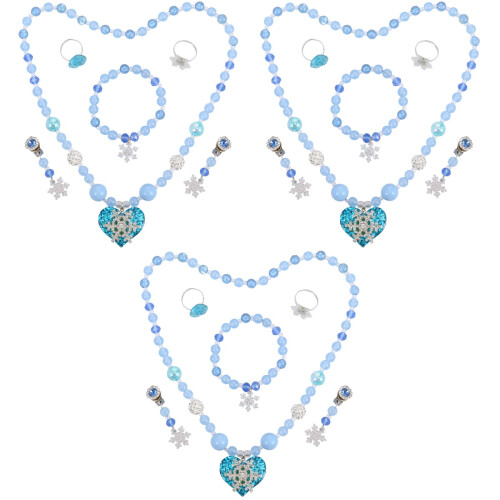 3Sets Sieraden Set Parel Snowflake Thema Accessoires 2