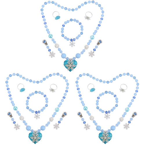 3Sets Sieraden Set Parel Snowflake Thema Accessoires 1