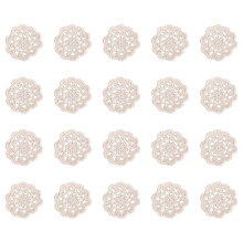 60St Gehaakte Katoenen Bloemapplicaties Beige Voor Naaien En Decoratie