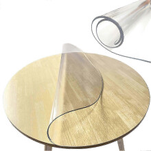 (70cm, Transparency) 5 Sizes Clear Pvc Table Cover Protector Round Pvc Tablecloth 2.0mm Thick Desk Pad Mat Waterproof Vinyl Table Protector
