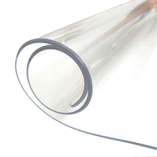 (80cm,Transparency)5 Sizes Clear Pvc Table Cover Protector Round Pvc Tablecloth 2.0mm Thick Desk Pad Mat Waterproof Vinyl Table Protector 1