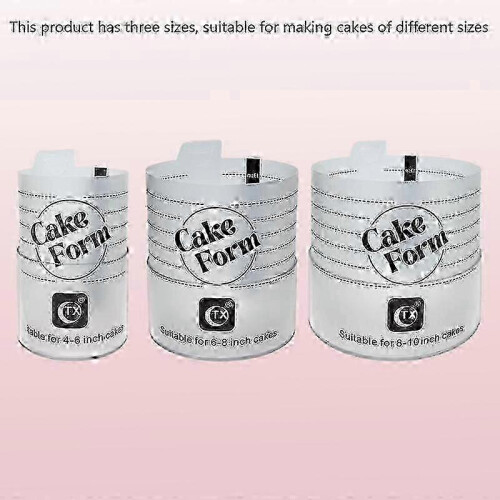 (6 8 10 SET) Adjustable Round Cake Ring Mold Retractable Fondant Mousse Cake Ring Acrylic Circle Baking Ring Cake Tools Round Cake Form Kit