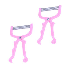 2Ensembles Outils Manuels Rose Pour Épilation Racine Poils Visage