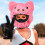 Schweinehelm Bezug elastisch rosa 11