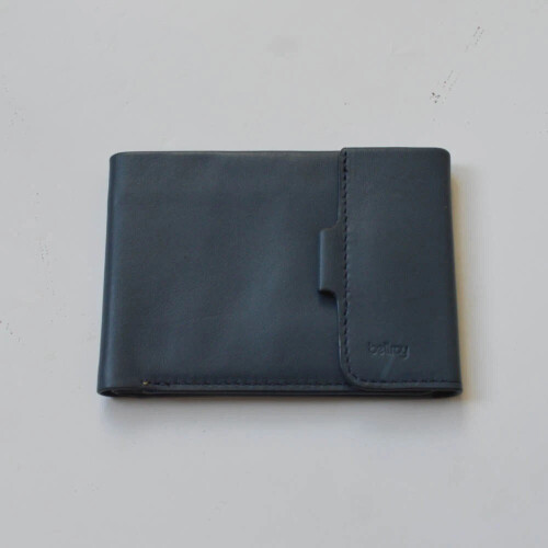Bellroy Coin Fold Wallet LOW US AUS Dollars notes Coins Leather Blue 1