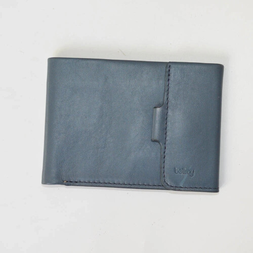 Bellroy Coin Fold Wallet LOW US AUS Dollars notes Coins Leather Blue