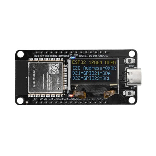 ESP32 ESP-WROOM-32D WIFI  Development Board CH340 with 0.96 OLED Screen Yellow  Display Type-C