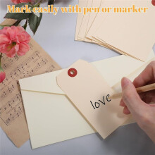 400 Pcs Wire Tags Blank Shipping Tags with Wire Manila Tags Label Hanging Tags with Reinforced Hole and Metal Wire