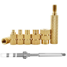 Heat Set Insert Tool M2-M8 Hot Melt Mässing Räfflad Mutter Inbäddad Insättningsspets Pressadapter TS100/TS101 Lödkolv