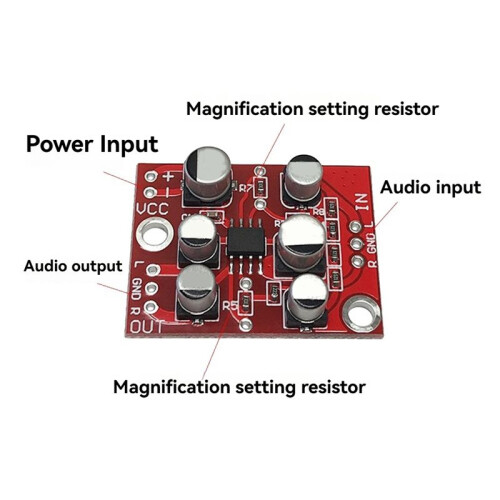 5PCS  5V-15V AD828 Stereo Preamp Preamplifier Module AMP Module Microphone Preamp Module 2