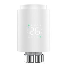 Tuya ZigBee Radiator Actuator TRV Programmable Thermostatic Radiator Valve App Remote Temperature Controller White