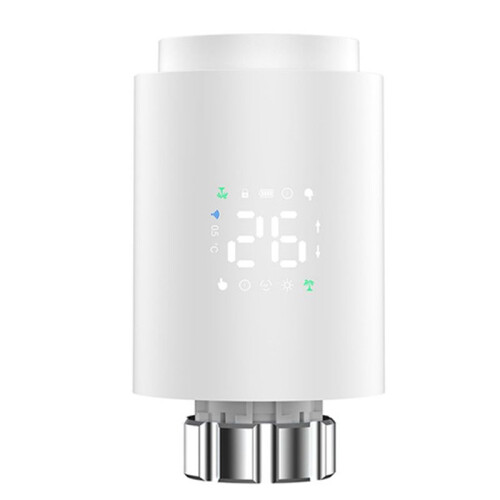 Tuya ZigBee  Radiator Actuator TRV Programmable Thermostatic Radiator Valve App Remote Temperature Controller White