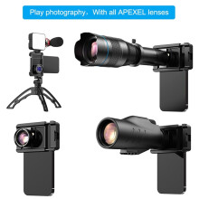 APEXEL 17mm Thread Universal Clip 66-95mm Extendable Clamp Lens Used for Live Photography for APEXEL Lenses Most Smartphones