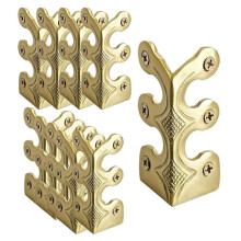 10PC Skiffers Baseboard Corner Protectors,Solid Brass Skirting Board Protectors,Baseboard Corner Protectors Gold