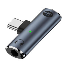 USB-C-auf-Audiobuchsenadapter mit 100-W-Schnellladefunktion, 2-in-1-USB-C-auf-3,5-mm-Kopfhörerbuchse für Typ-C-Schnittstellenserie, A