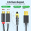 Digital Optical to 2RCA Audio Conversion Cable TV Projector Optical Digital Audio Output to Amplifier and Speakers 9