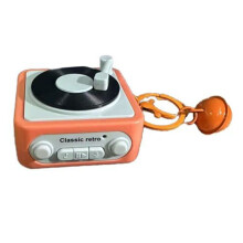 Retro Bandspelare Nyckelring Bärbar Nyckelring Retro Bandspelare Parets Presentnyckelring  Recordable Orange