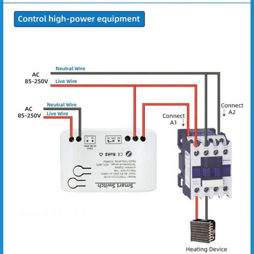 2Pc Tuya  Zigbee  with Temperature Sensor Passive Dry Contact Zigbee Relay Work with Home Assistant AC85-250V 1