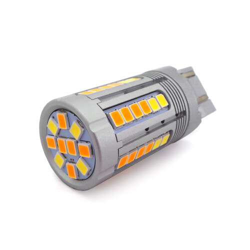 2 pcs W21/5W LED bulb 7443 12-24V white-orange without error 2