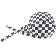 2Pièces Casquette De Service Chef À Carreaux Toile Ajustable Unisexe