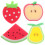 8Pièces Éponge Douche Fruits Enfants Texture Douce 1