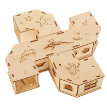 5Pièces Tunnel Exercice En Bois Naturel Beige Pour Hamsters Souris