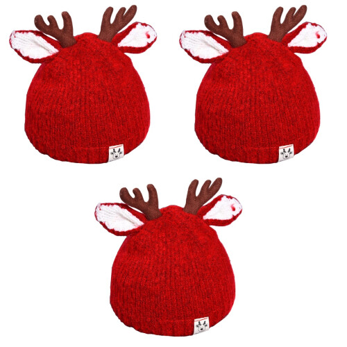 3Pièces Chapeaux Laine Enfants Extensible Hiver 2