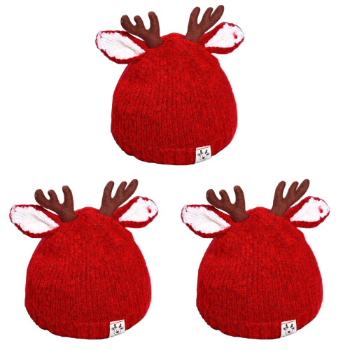 3Pièces Chapeaux Laine Enfants Extensible Hiver 1