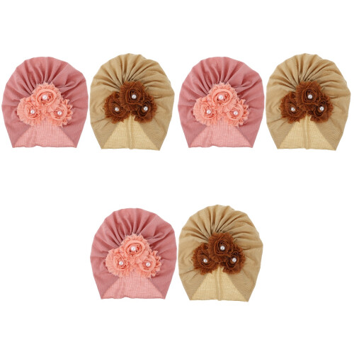 6Pièces Bonnet Turban Coton Élastique Décoratif 1