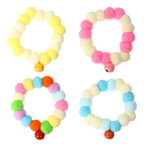 8Pièces Colliers Chat Élasticité Peluche Multicolore Pour Déguisement