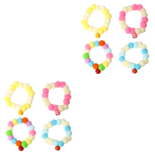 8Pièces Colliers Chat Élasticité Peluche Multicolore Pour Déguisement 2