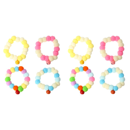 8Pièces Colliers Chat Élasticité Peluche Multicolore Pour Déguisement 1