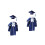 2Pièces Enfants Bleu Marine Lavable Réutilisable Graduation 4