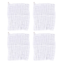 8Pcs Super Soft Cotton Baby Handkerchiefs White Absorbent Bib Towels