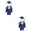 2Pièces Enfants Bleu Marine Lavable Réutilisable Graduation 5