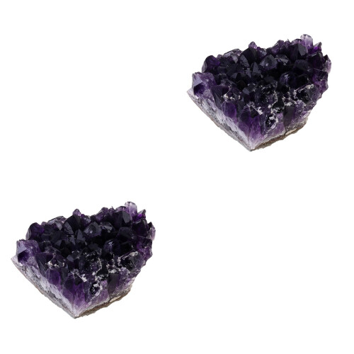 2Pièces Naturels Améthystes Pour Ornements DIY Violet 2