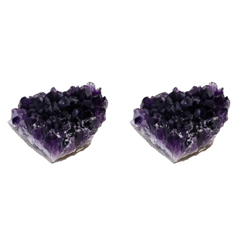 2Pièces Naturels Améthystes Pour Ornements DIY Violet 1