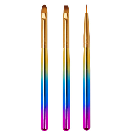 3Ensembles Outils Nail Art Tête Fine Colorée