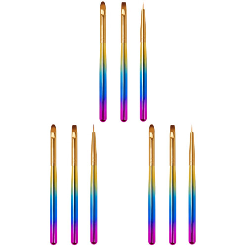 3Ensembles Outils Nail Art Tête Fine Colorée 1