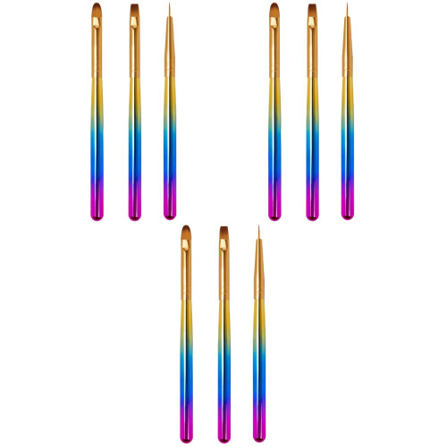 3Ensembles Outils Nail Art Tête Fine Colorée 2