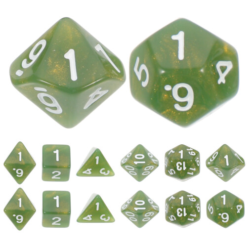 4Ensembles De Dés De Jeu Polyfaces Vert Durable Pour Enfants Et Fêtes