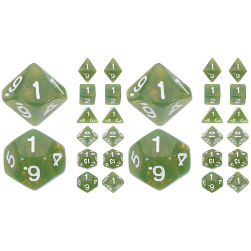 4Ensembles De Dés De Jeu Polyfaces Vert Durable Pour Enfants Et Fêtes 2