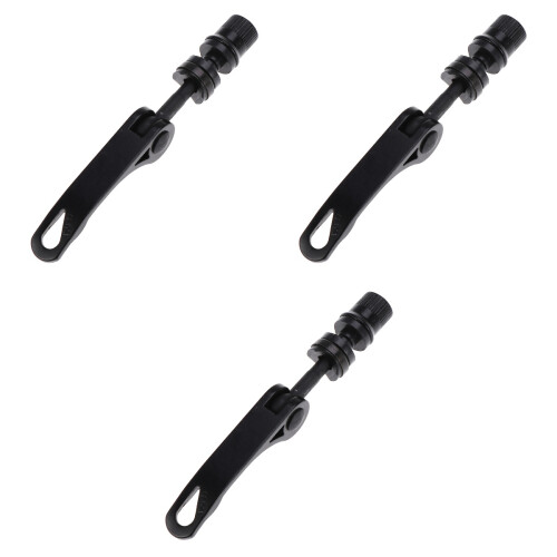 3Pièces Skewer Vélo Libération Rapide Aluminium Noir Usage Réparation 2